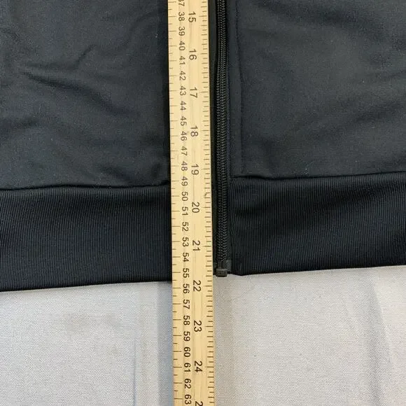 Adidas Women’s Vintage Trifoil Black Zip Track Jacket Three White Stripes L - Picture 5 of 6